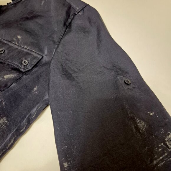 Calvin Klein Waxed Navy Blue Dress Shirt - Picture 7 of 7